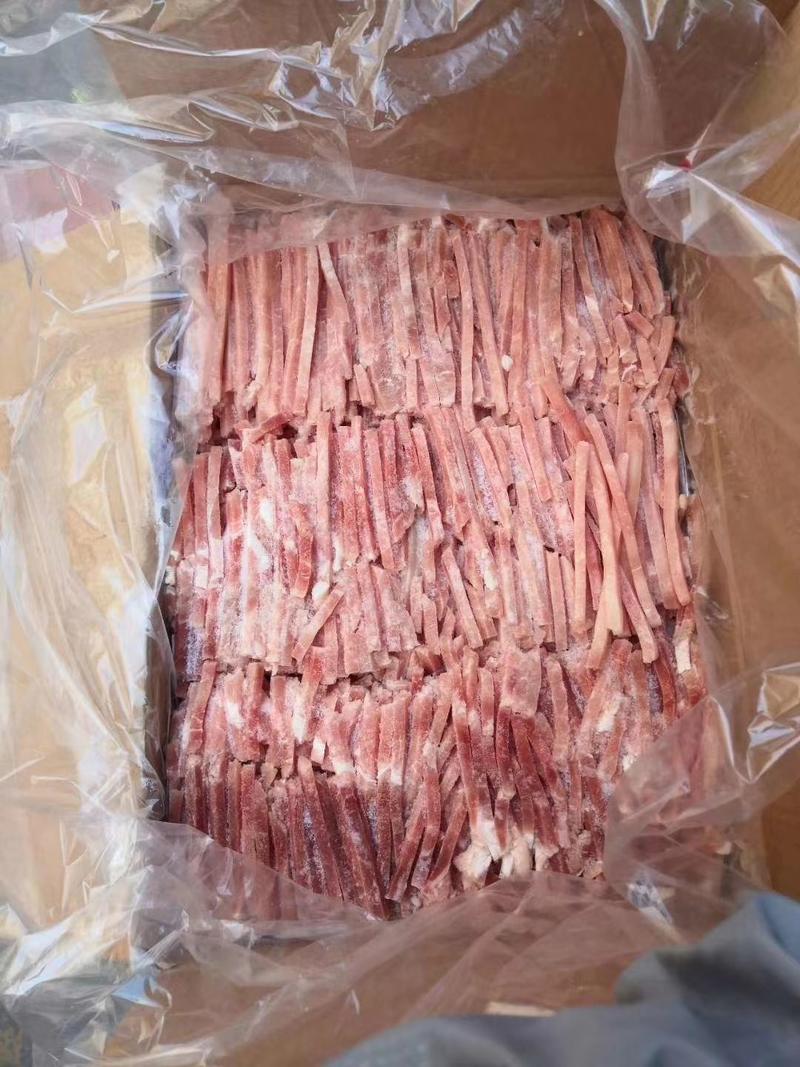 【冻猪肉】四号精肉丝一箱二十斤价格便宜欢迎咨询