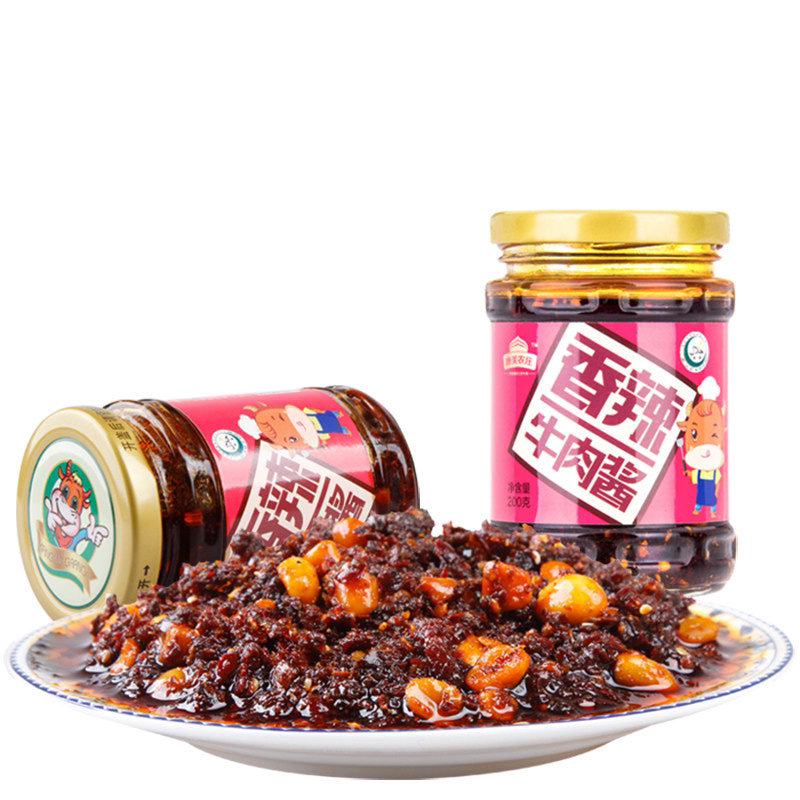 康美农庄香辣牛肉酱下饭酱手工自制麻辣牛肉酱2瓶装