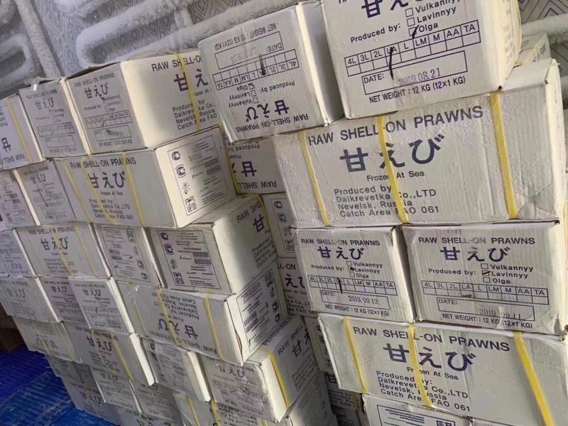刺身甜虾，一件12盒。一盒1公斤