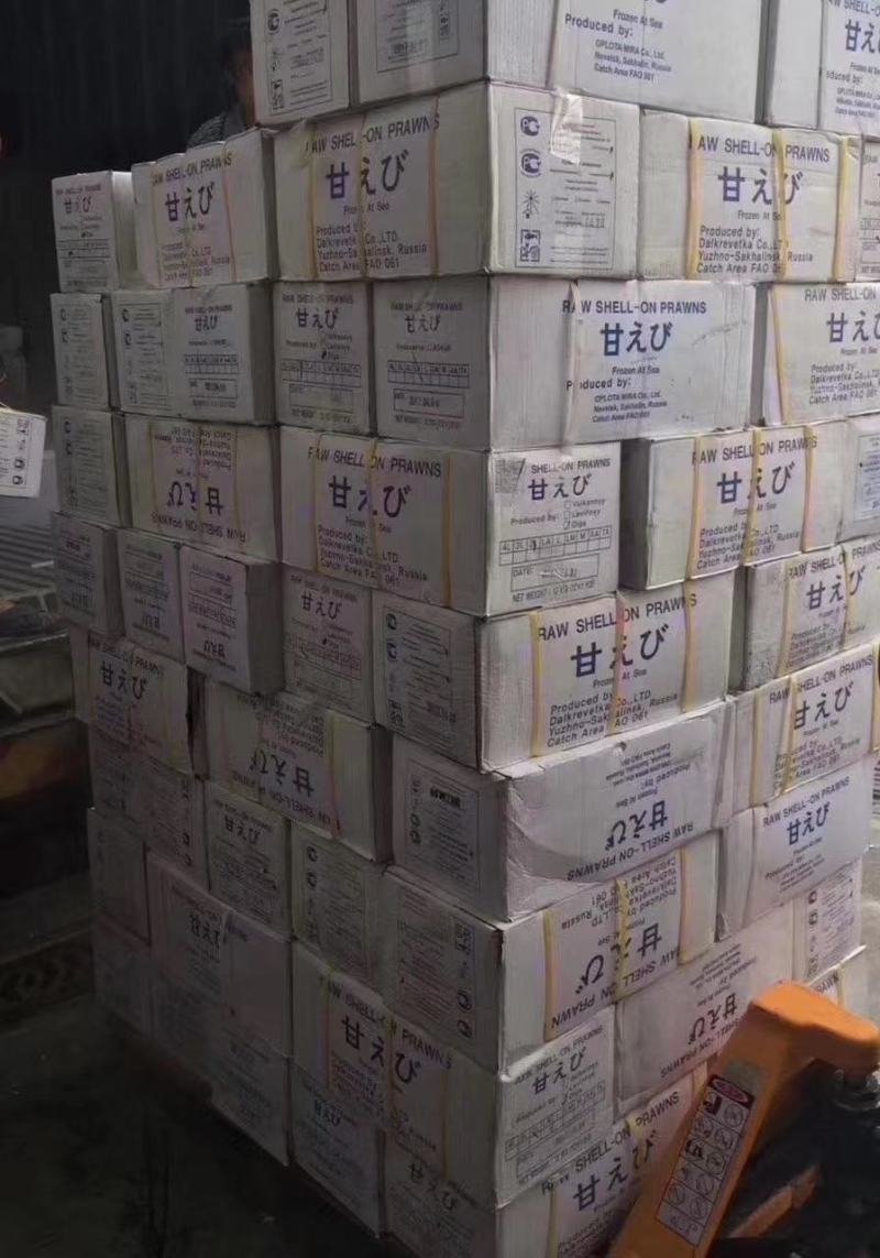 刺身甜虾，一件12盒。一盒1公斤