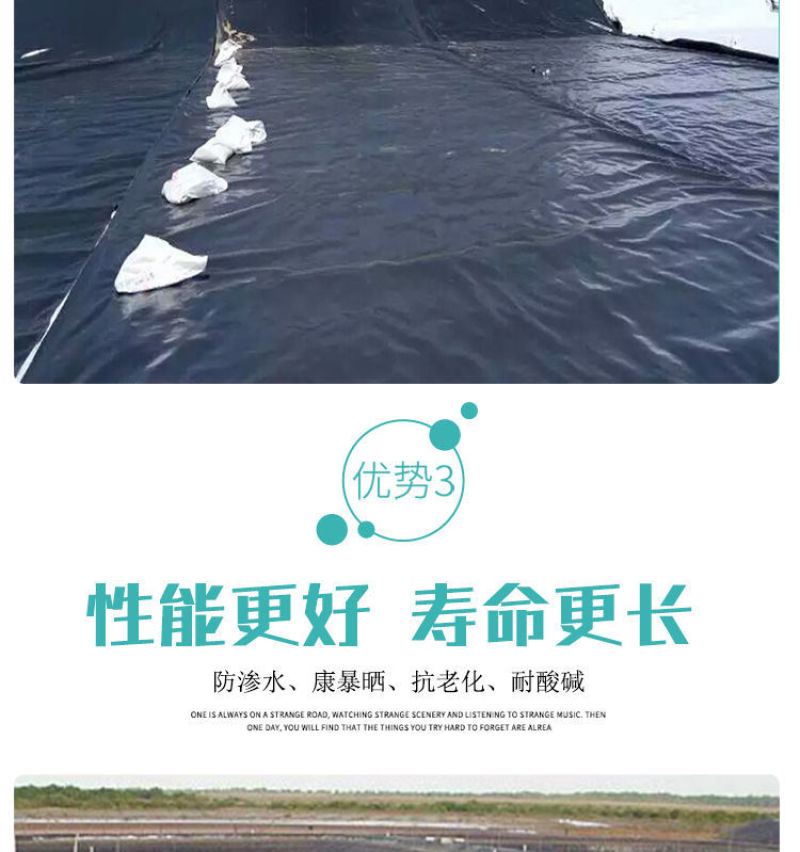 鱼塘防渗膜土工膜防水膜池塘防水布鱼池专用塑料薄膜复合膜