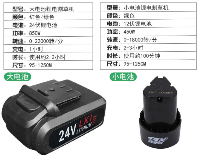 家用锂电池充电电动小型割草机打草神器锄草机多功能草坪机修