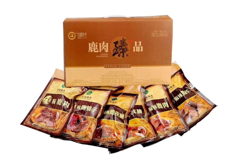 梅花鹿鹿肉熟食一箱六袋200克一代阿满食品