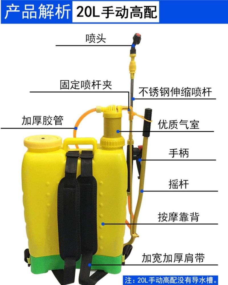 16L手动喷雾器农用手压式打农药机背负式电动防疫消毒