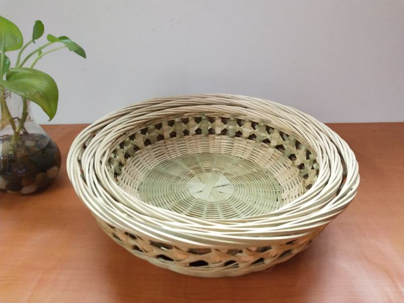 竹编竹制品纯手工竹编水果篮馒头篮