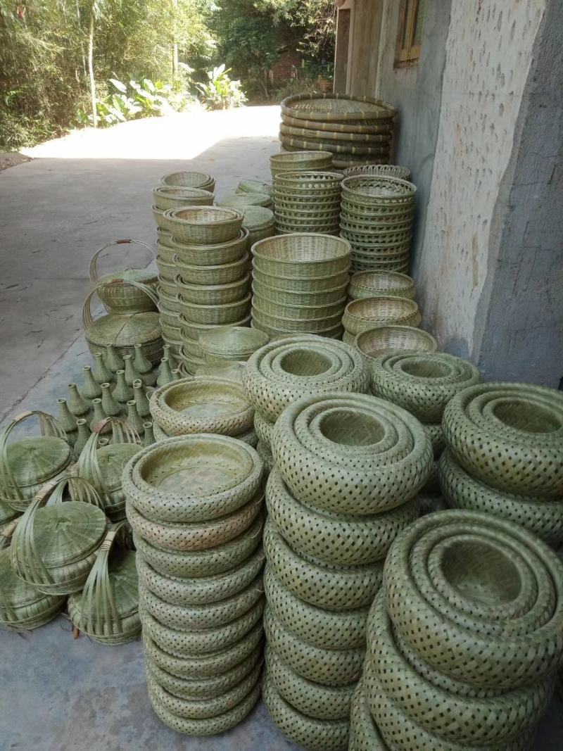 竹编竹制品纯手工竹编水果篮馒头篮