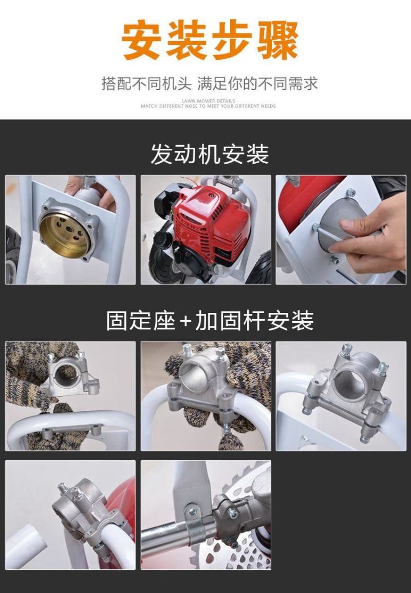 手推式割草机多功能纯汽油小型微耕锄草机开荒松土机开沟机