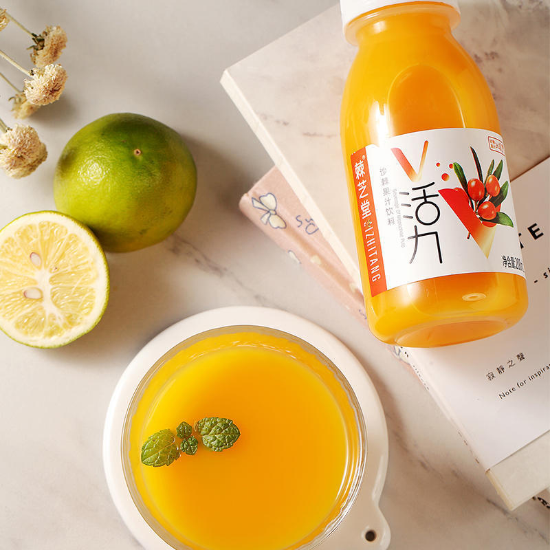 棘芝堂沙棘果汁饮料200ml×10瓶整箱新疆特产阿勒