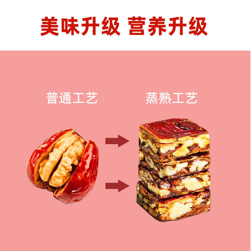枣仁派红枣夹核桃真空小包装500g袋装整箱办公休闲零食新