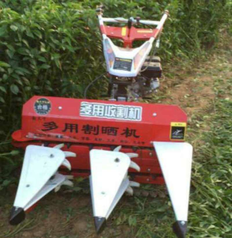 手扶拖拉机带辣椒收割机大豆割倒机水稻割晒机