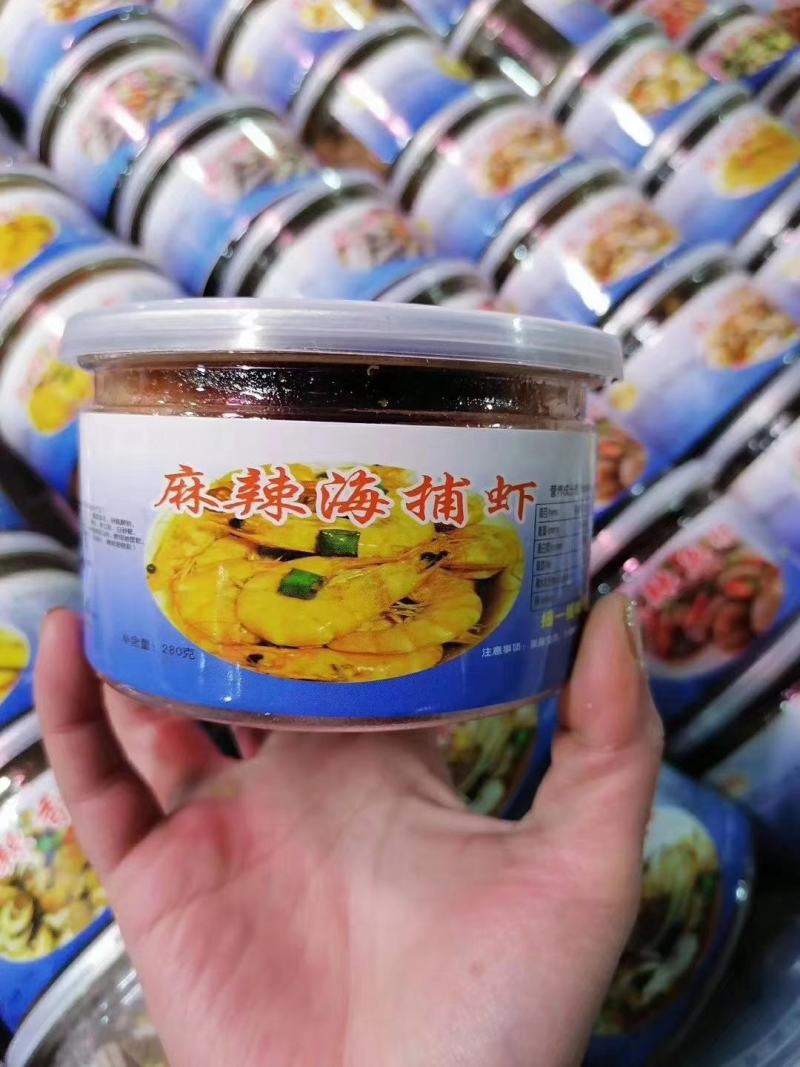 麻辣小海鲜280克*12瓶，虾尾，鱼肚，八爪，鲍鱼，花螺