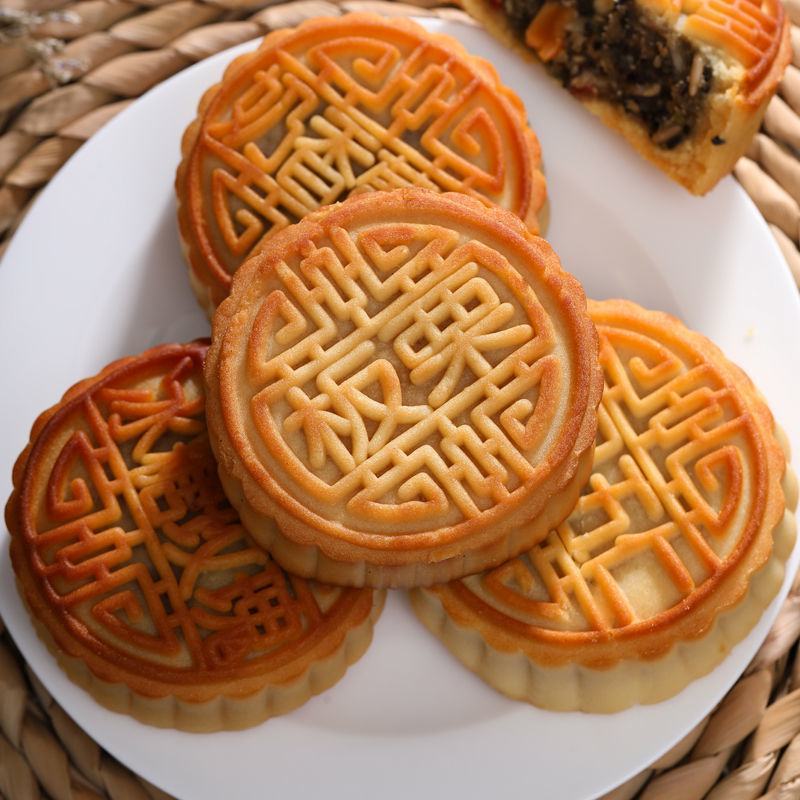 【4斤超划算月饼】广式大月饼五仁中秋月饼水果月饼200-