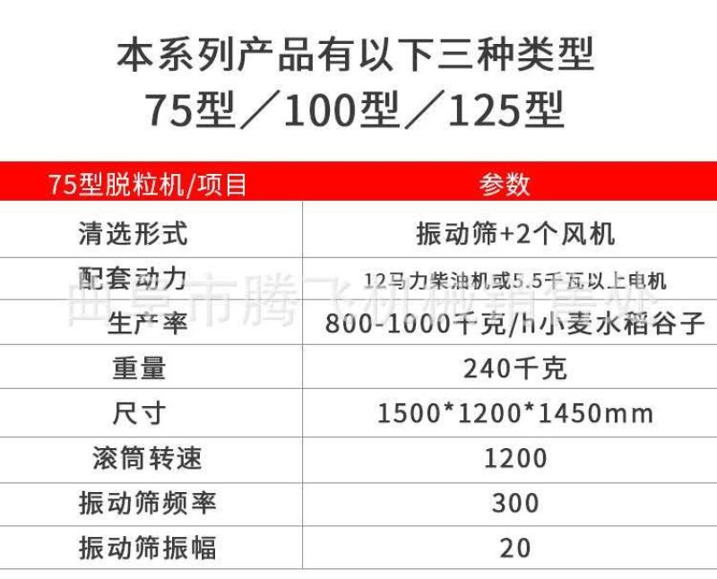 谷子脱粒机125大型稻谷脱粒机家用型号齐全