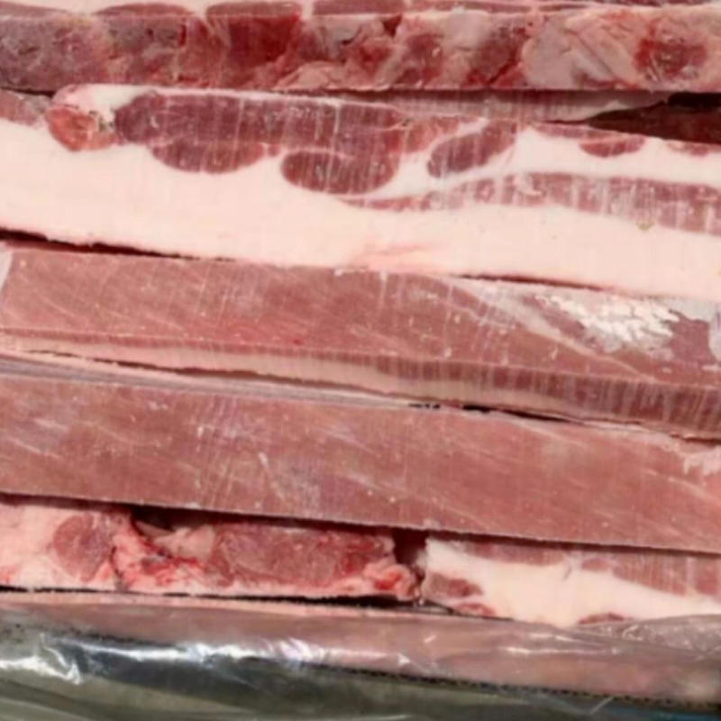 猪肉条20斤整箱批发冷冻新鲜五花肉去皮中方条五花散养