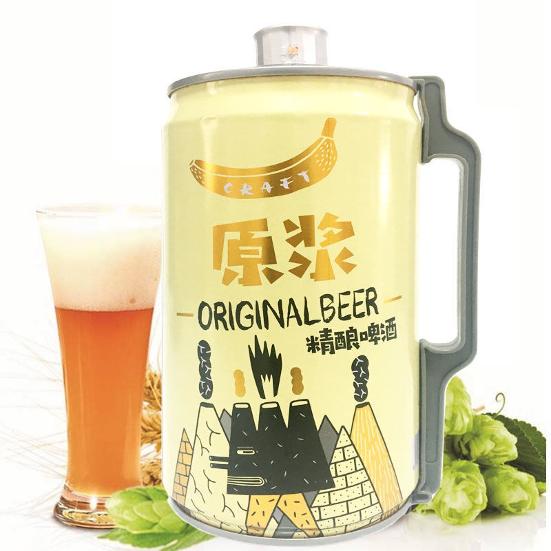 青岛蓝宝石精酿原浆啤酒，2L罐装好喝不上头。厂家直销