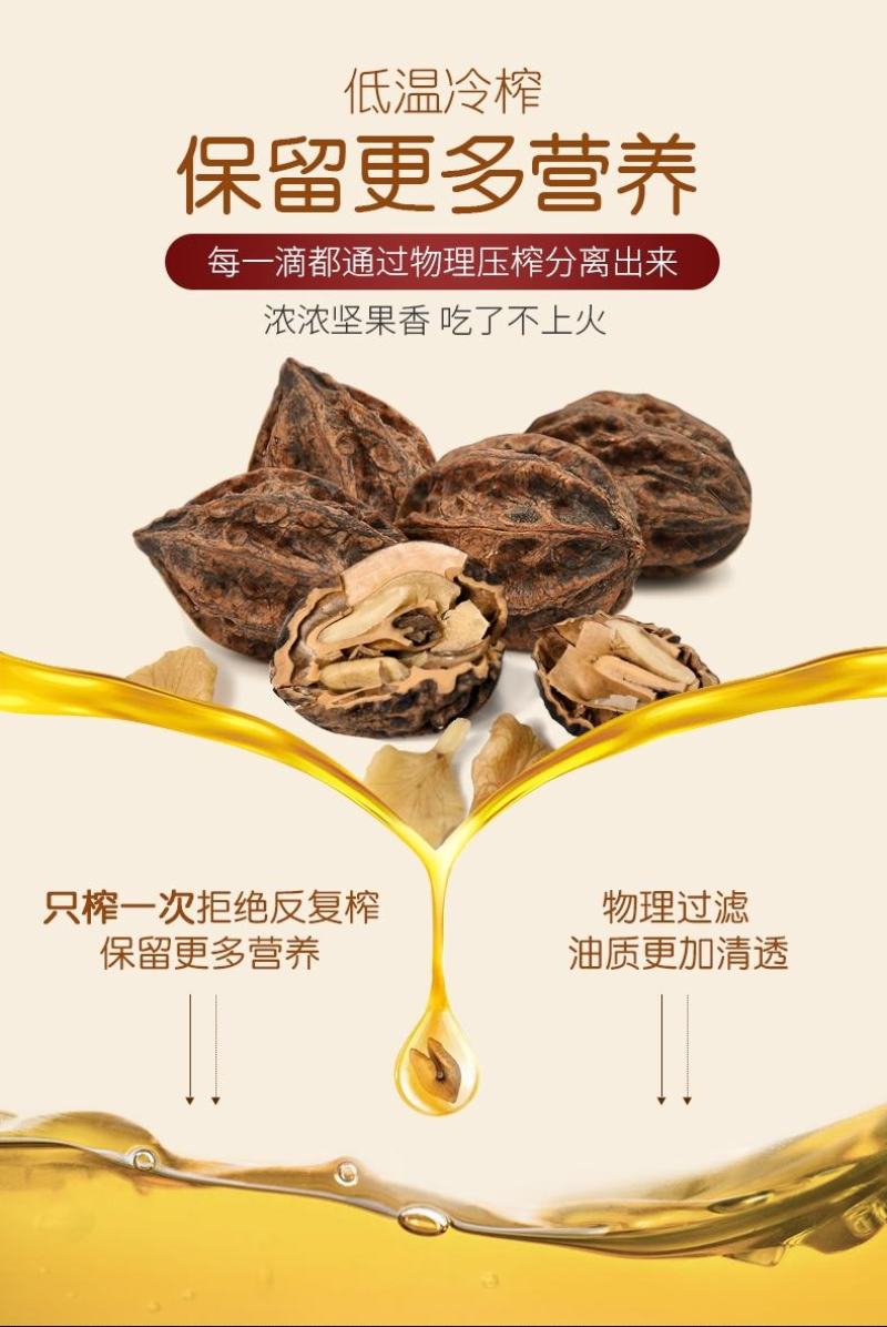 （包邮）农家鲜榨自产自销原生态100%核桃油