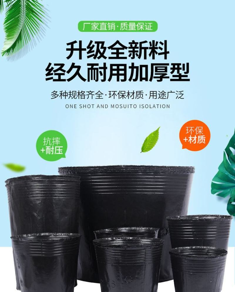 营养杯营养钵育苗杯黑色营养袋育苗袋播种植塑料育苗盆包邮