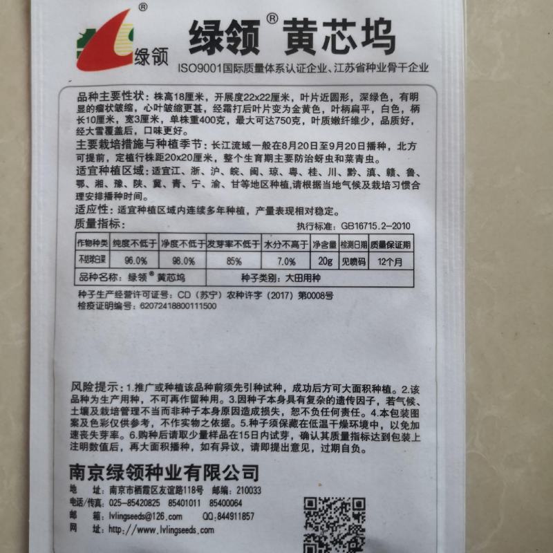 绿领黄心乌菜种子金黄心种籽乌塌菜四季白菜阳台蔬菜孑黑菜秋