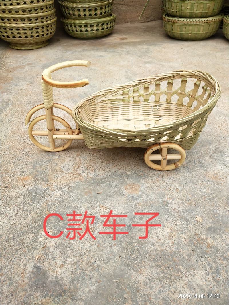 纯手工竹制品竹编水果篮竹编花瓶晾晒干货簸箕圆形米捞摆件