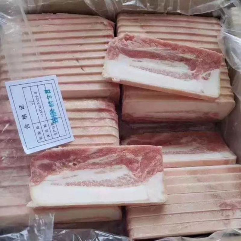 猪大肉片把子肉冷冻大肉块一箱20斤约100片包