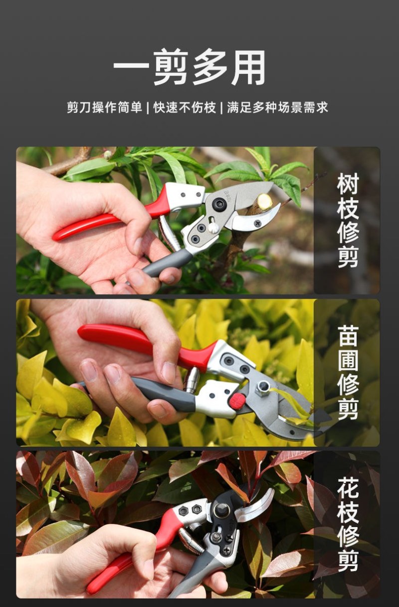 果枝剪〈包邮〉剪枝果树修枝剪刀园艺园林修花枝剪家用强力剪