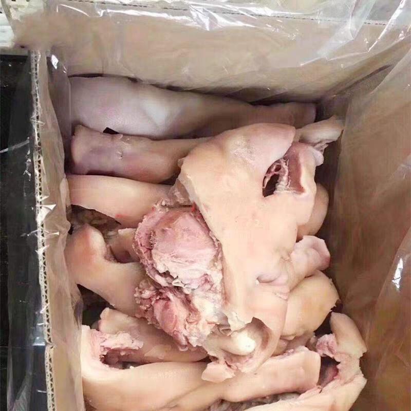 冷冻新鲜猪头肉半成品猪头肉去骨猪毛重20斤卤菜适