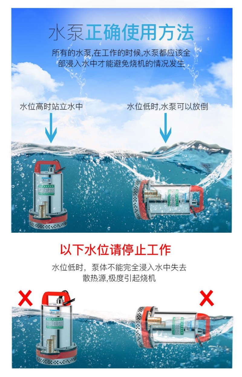12V24V48伏60直流电瓶车电带动打水1寸农用