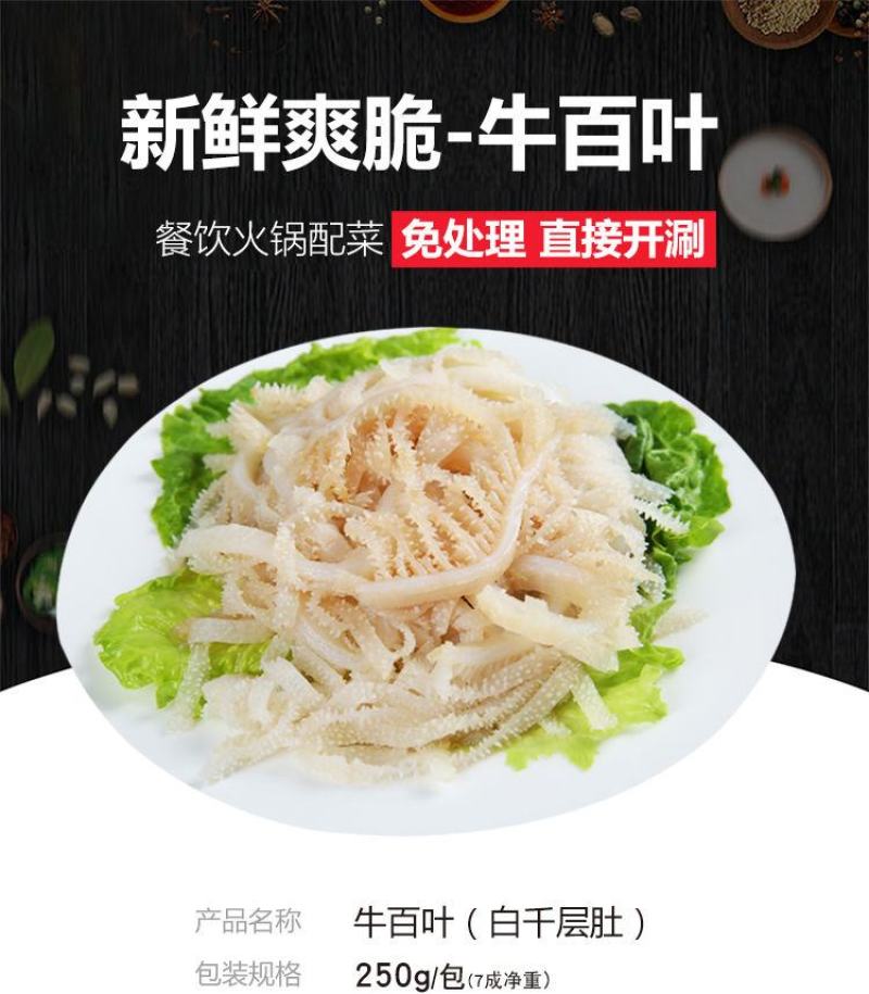 牛百叶火锅食材火锅配菜冷冻批发牛肚白毛肚白千层肚包邮