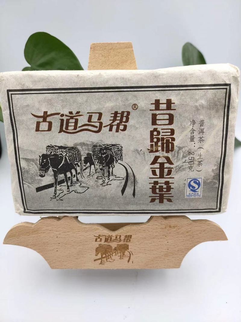 昔归古树茶普洱生茶250克金叶砖入口香甜苦涩轻