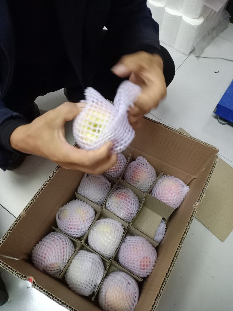 【包邮】精品万荣纸袋花冠苹果脆甜多汁颜色嫩红亮果园现摘现发
