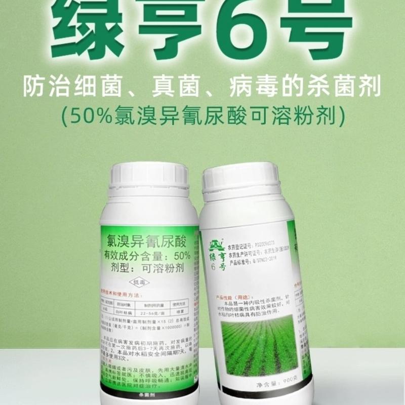 900克绿亨6号50%氯溴异氰尿酸真菌细菌病毒杀菌剂