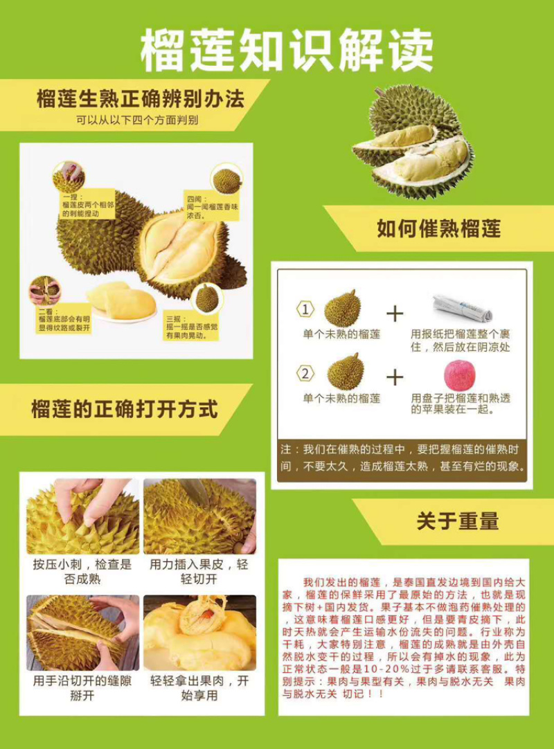 【坏果包赔】云南发货泰国金枕榴莲A果2-10斤一件代发