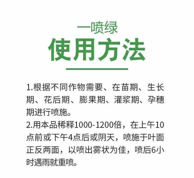 一喷绿黄叶变绿钙镁锌锰硼铜钼进口蔬菜花卉叶绿素微量元素