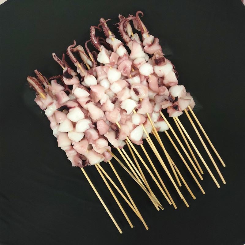 新鲜冷冻章鱼角粒串章鱼足章鱼脚八爪足龙珠串铁板烧烤商用