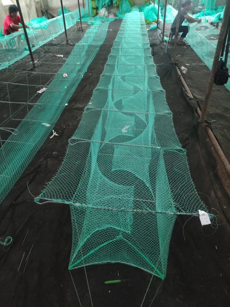 虾笼渔网自动折叠南美白对虾斑节虾河虾捕大留小加厚弯翅有结