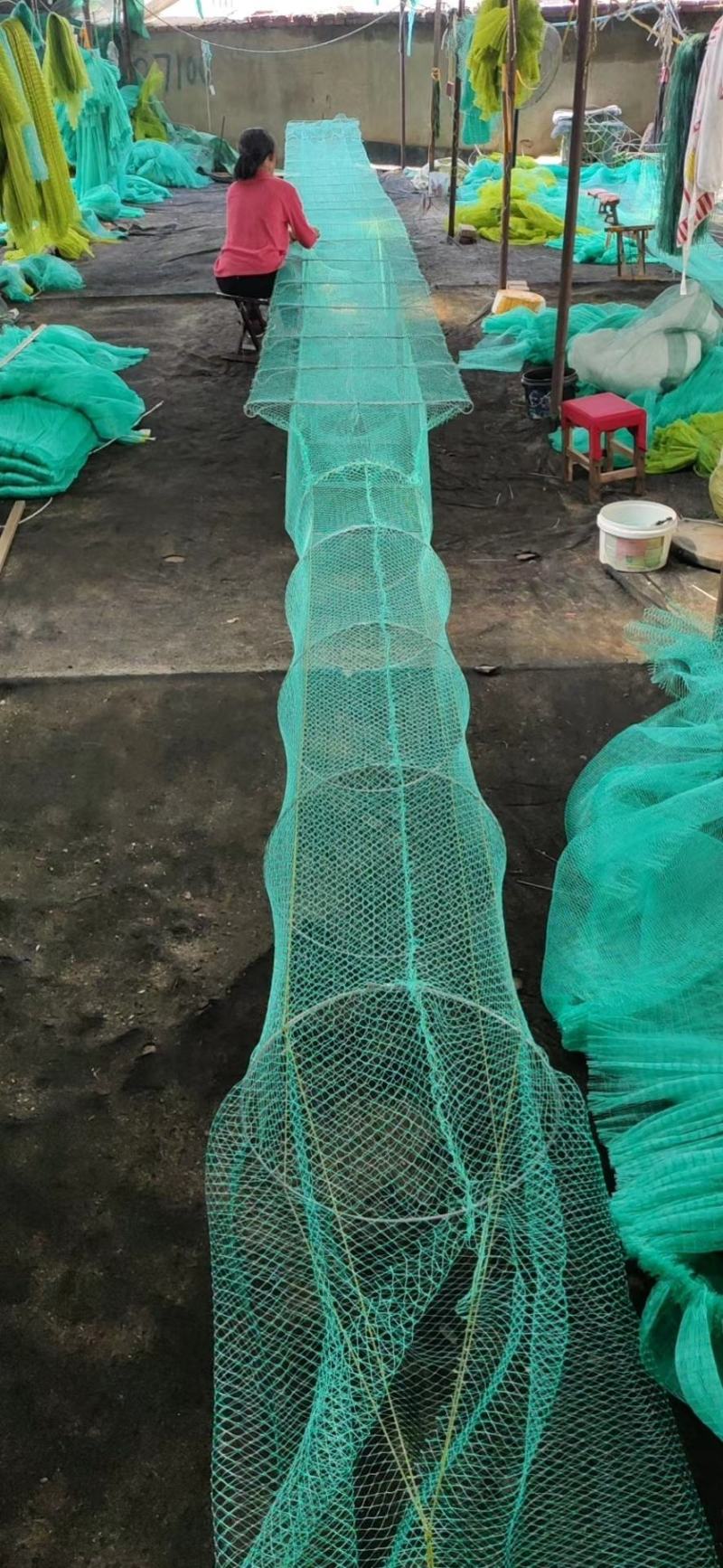 虾笼渔网自动折叠南美白对虾斑节虾河虾捕大留小加厚弯翅有结