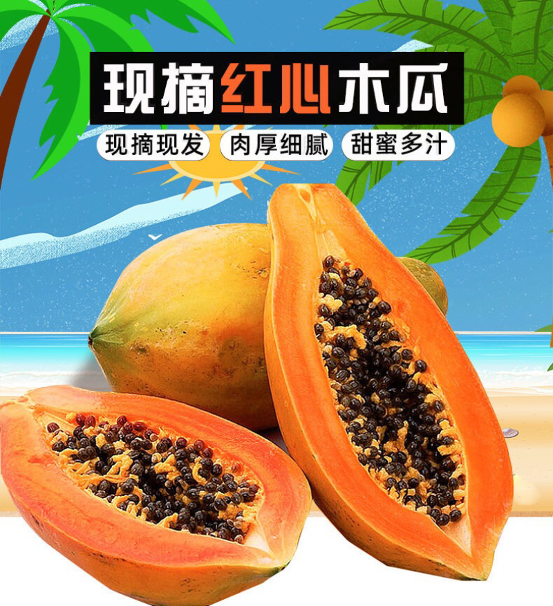 广西红心木瓜5斤10斤整箱现摘新鲜当季包邮一件代发