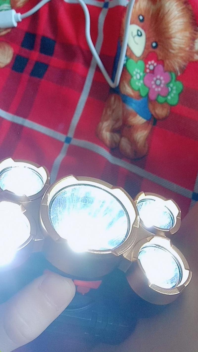 〈包邮）五头头灯强光超亮可充电式头灯远射超亮头戴式LED