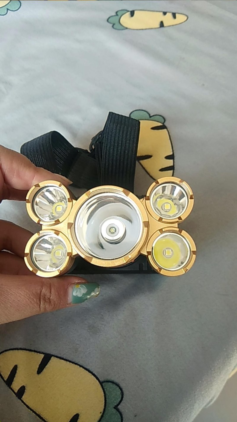 〈包邮）五头头灯强光超亮可充电式头灯远射超亮头戴式LED