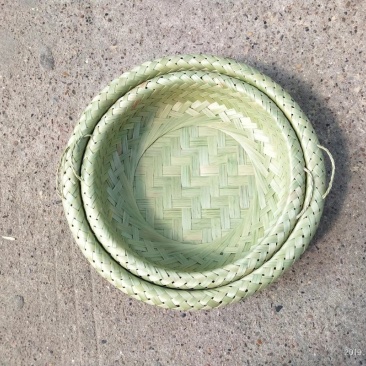 手工竹编制品收纳筐竹篮点心托盘农家圆簸箕馒头竹筐水果盘鸟