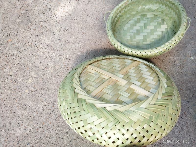 手工竹编制品收纳筐竹篮点心托盘农家圆簸箕馒头竹筐水果盘鸟