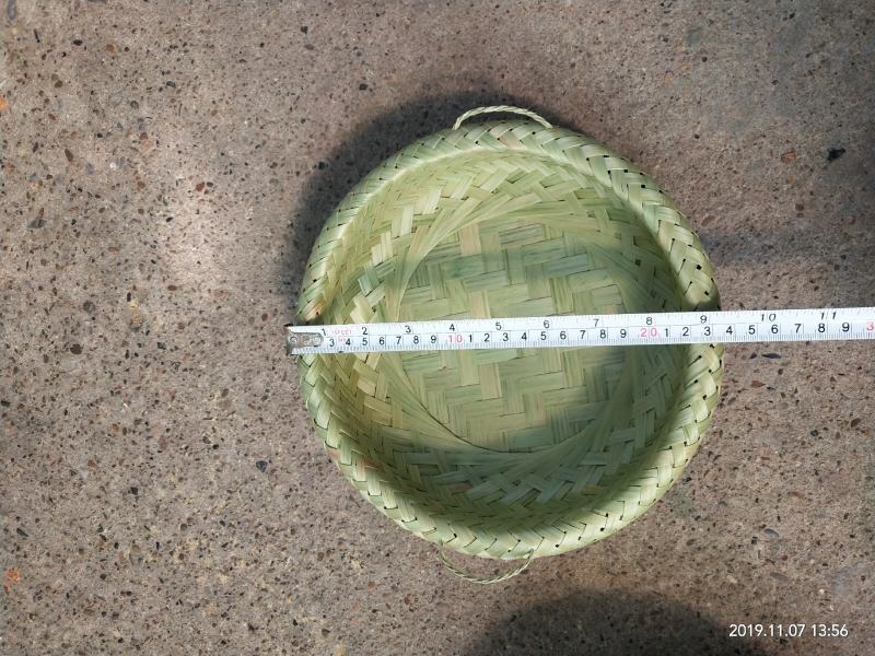 手工竹编制品收纳筐竹篮点心托盘农家圆簸箕馒头竹筐水果盘鸟