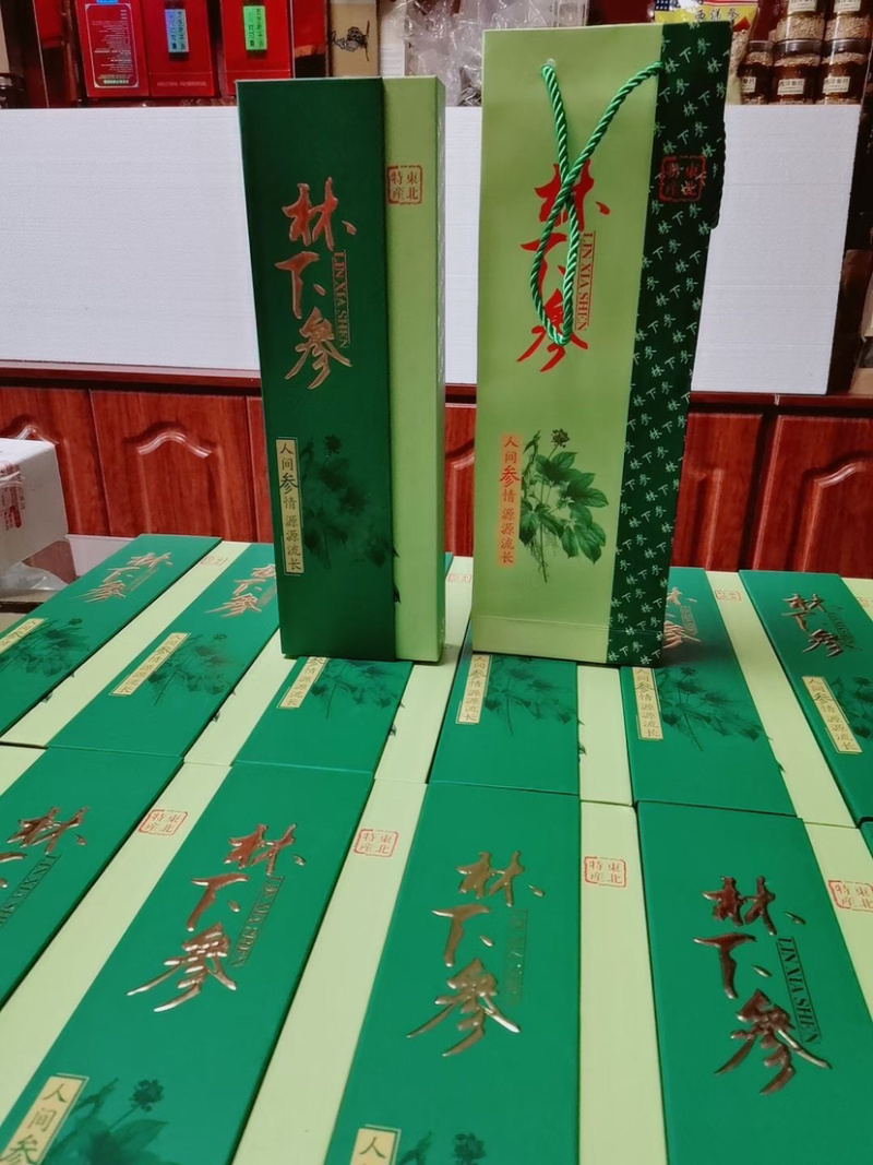 林下参单支装礼盒，配手拎兜