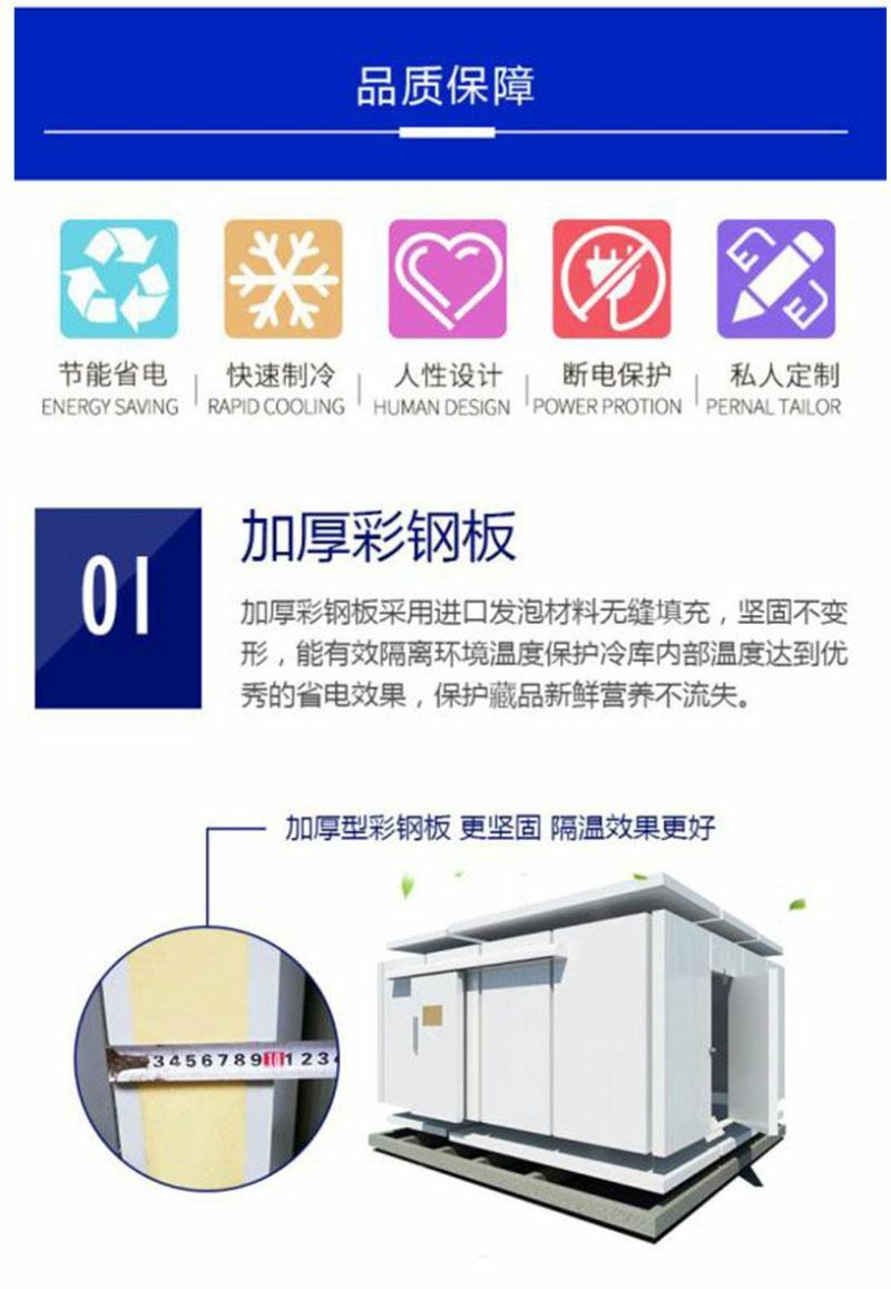冷库全套设备冻库小型水果蔬菜冷藏保鲜库移动制冷机组安装