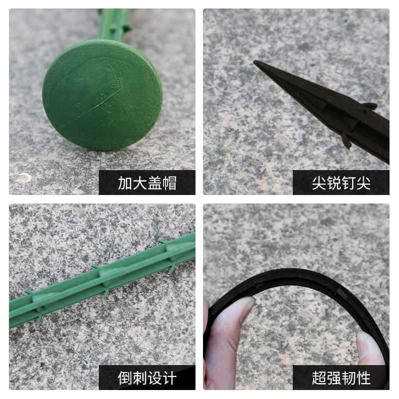 防草布地钉除草布钉黑色塑料地钉倒刺钉大棚园艺地布钉大盖帽
