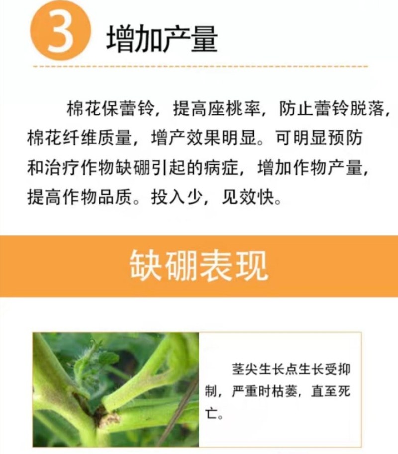 硼肥流体硼叶面肥糖醇硼高纯硼促花增果促花芽分化微量元素