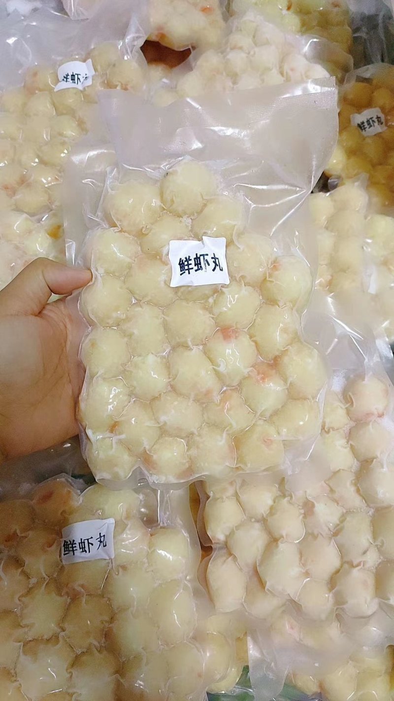 手工制作鲜虾丸鲜虾饼真材实料弹口鲜甜一包一斤装