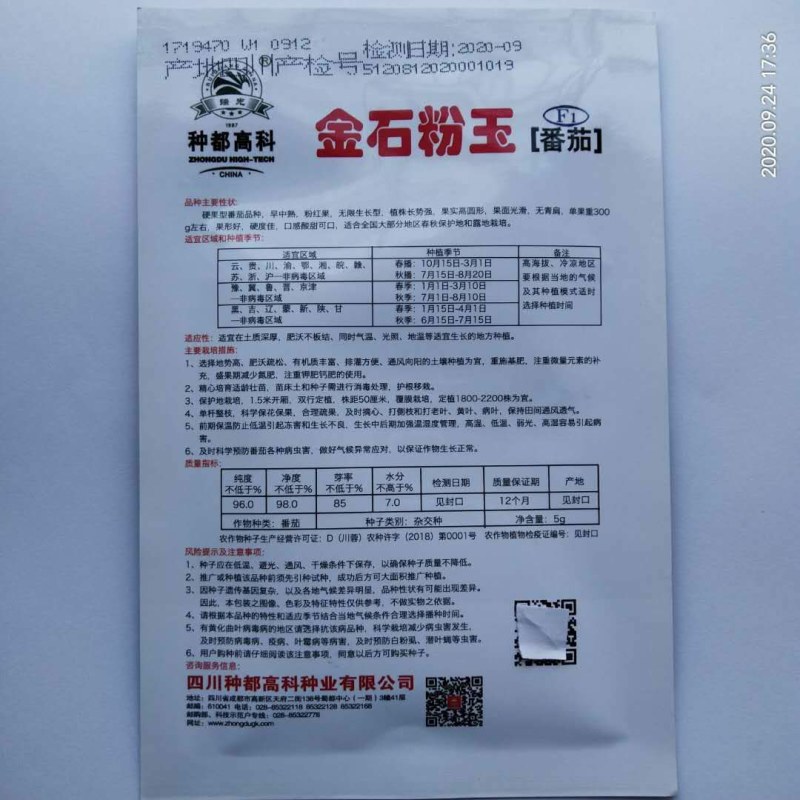 西红柿种子粉果早熟品种番茄耐运费品种种子