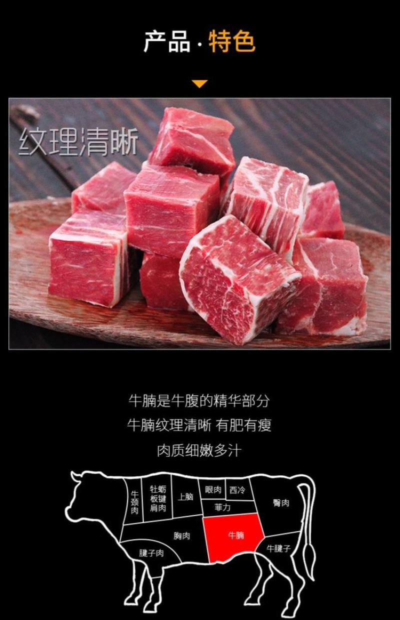 牛肉粒5斤装新鲜冷冻生牛肉进口调理生鲜牛肉大块牛肉粒包邮