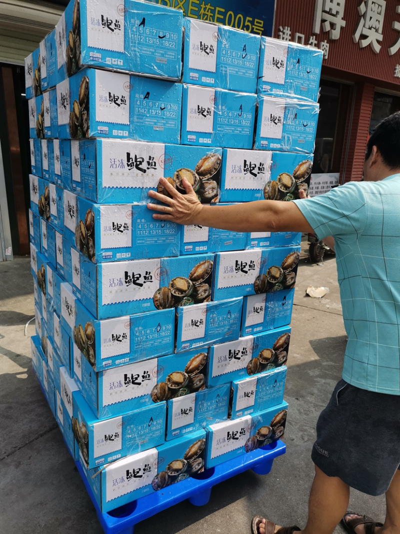精品鲍鱼，鲜活冷冻，自主生产加工规格：6粒、8粒、10粒